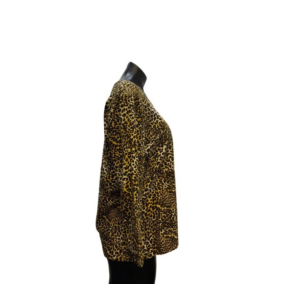 NWT St. John Blouse Leopard Print Top  XL - Picture 3 of 5